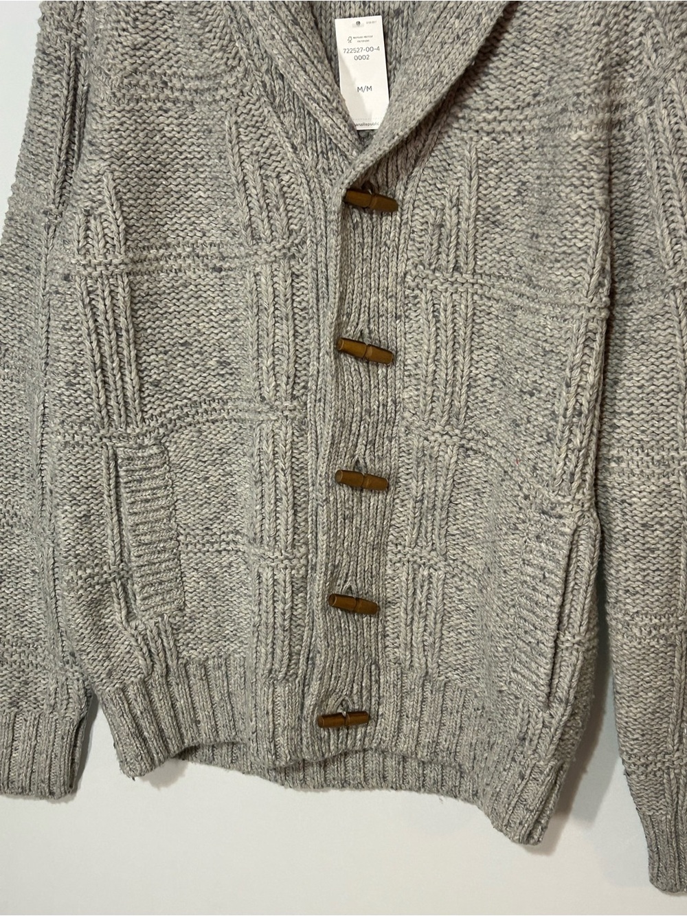 NWT Banana Republic Men’s Wool Blend Shawl Collar Toggle Cardigan Grey M - Picture 3 of 10
